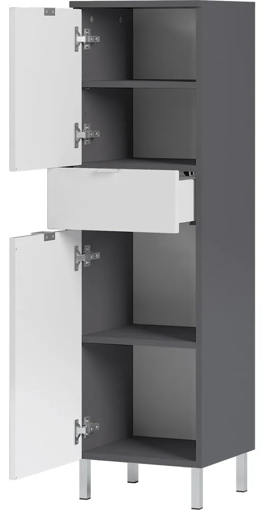 Mauresa fehér-szürke szekrény, magasság 120 cm - Germania