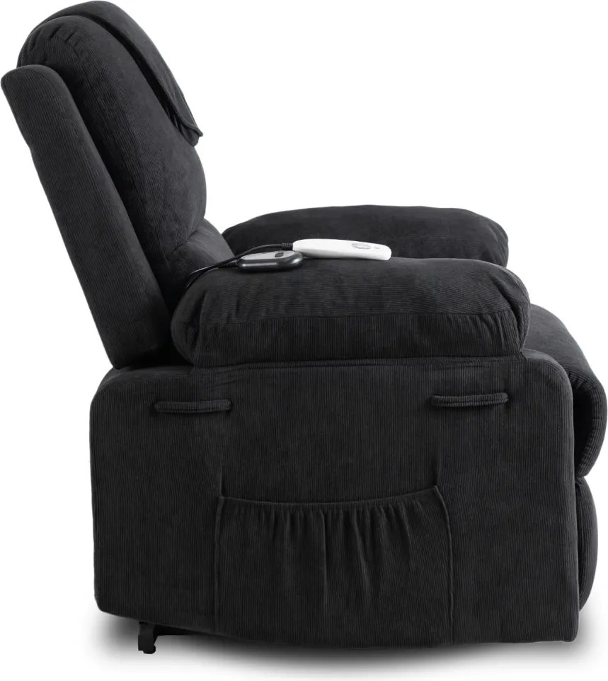 FENIX elektromos masszázsfotel felállás segítő funkcióval fekete