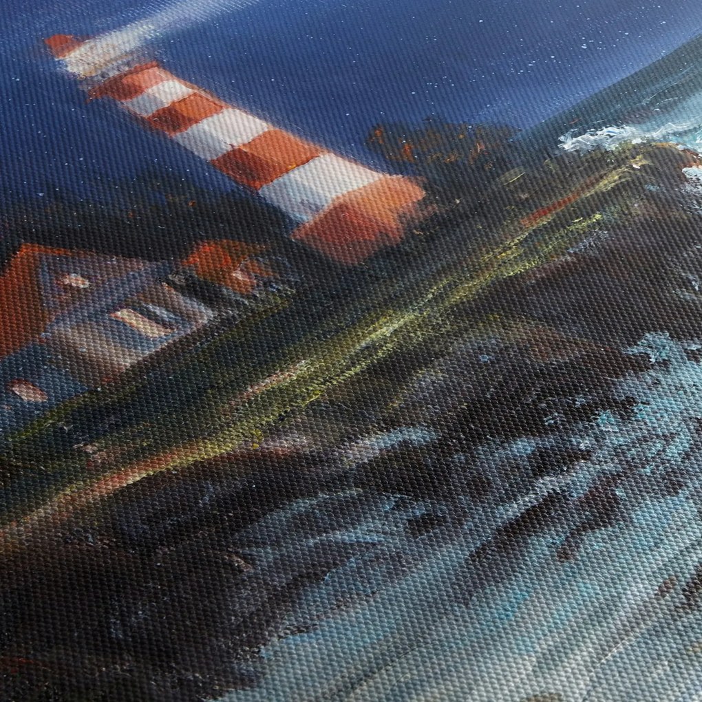 Kép - világítótorony az óceán partján, akvarell (90x60 cm)
