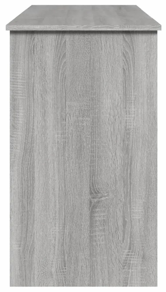 szürke sonoma színű fésülködőasztal tükörrel 100x45x76 cm