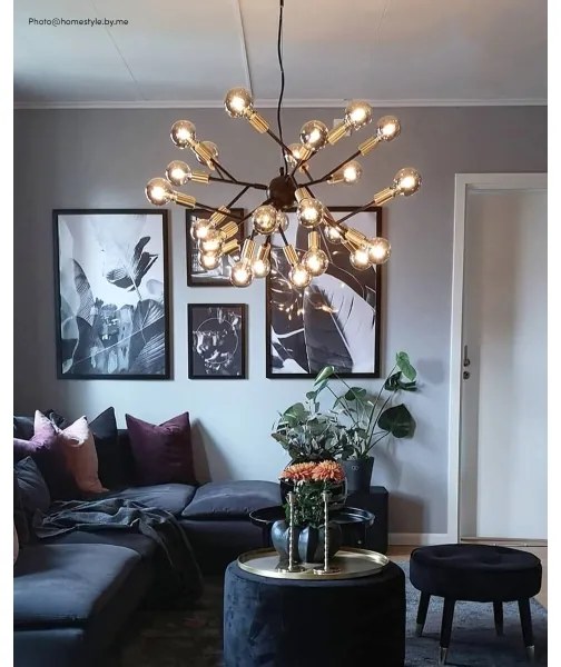 ByRydens 4200460-4002 - Csillár zsinóron HEROES 24xE27/5W/230V