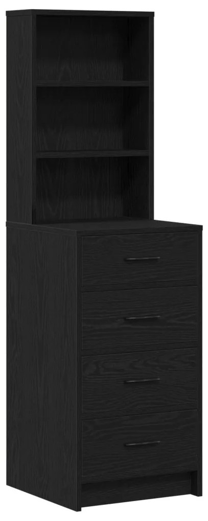 Öltözködőasztal fiókkal 2 pcs Fekete 50 x 41 x 135 cm Faanyag