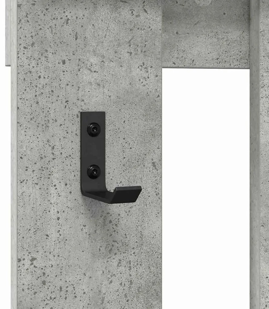 Fali Kabáthorog tükörrel Beton szürke 100 x 10 x 100 cm Faanyag