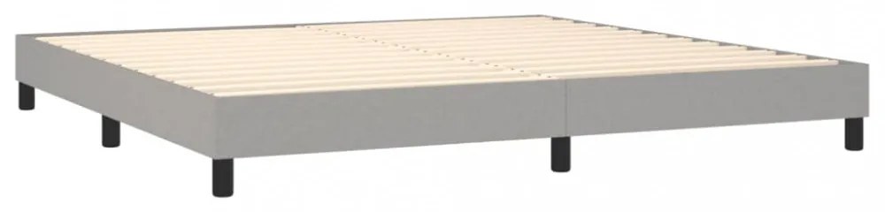 világosszürke szövet rugós és LED-es ágy matraccal 200x200 cm