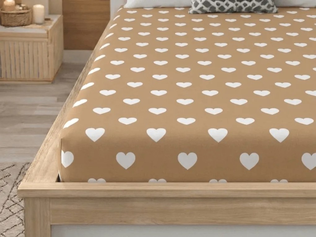 Mikroszálas lepedő CARAMHEART barna 90x200 cm
