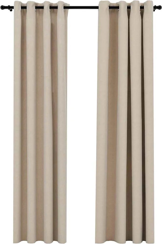 vidaXL 2 db bézs vászonhatású sötétítőfüggöny 140 x 245 cm