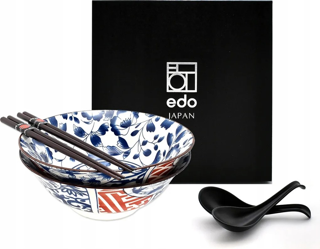 2 db-os tál szett kanállal és pálcikákkal Ramen Botanica Jigu 1000 ml Box