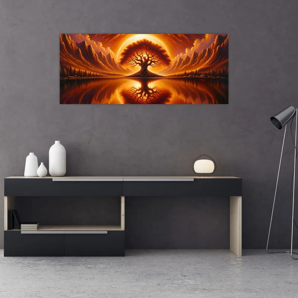 Kép – Fa a véres napban (120x50 cm)