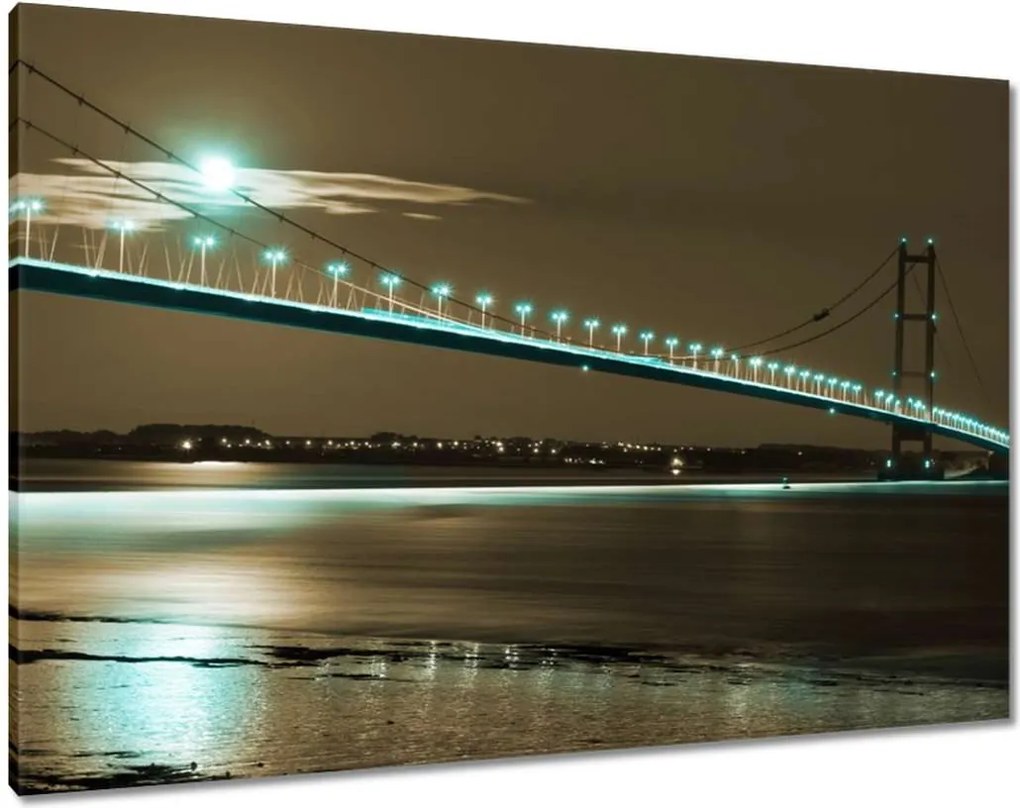 Vászonkép 100x70 Kék fények a hídon