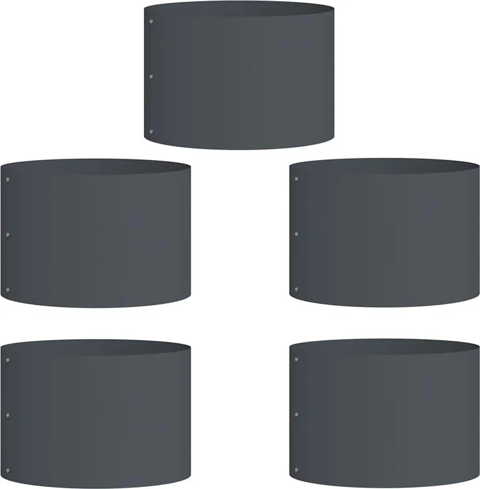 vidaXL Ültető gyűrű 5 pcs Antracit 30 x 30 x 20 cm