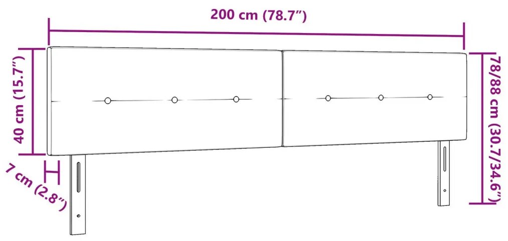 Fejtámla Gombos Támlával Sötétkék 200 cm Bársony
