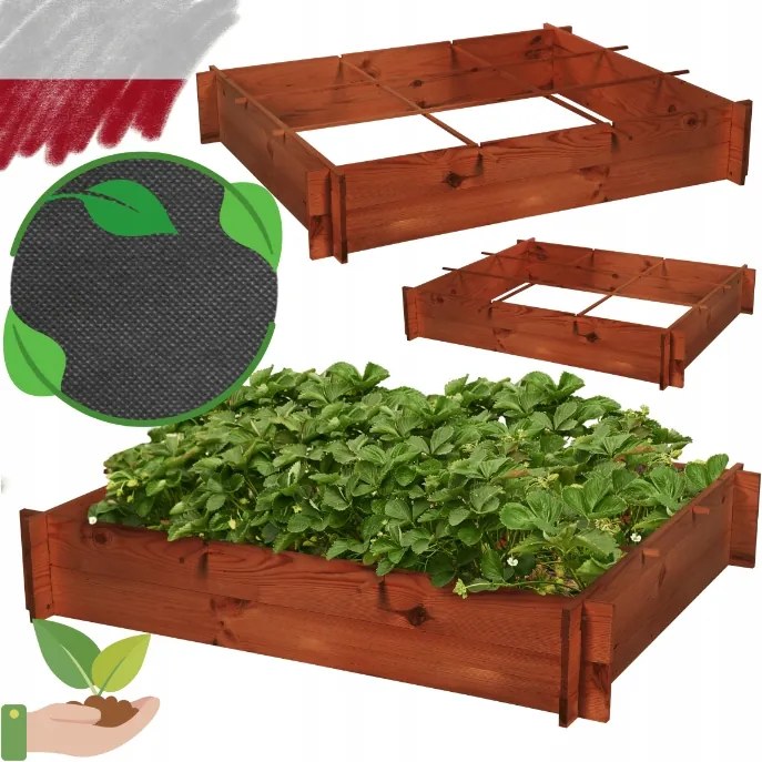 Zöldségtároló ládák fűszernövények ágyás magasított virágtartó herbárium 120x100cm Eko