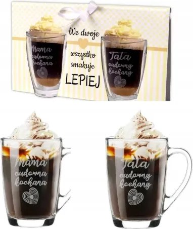 Üvegpohár Szett 2db-os Anya Csodálatos Szeretett Apa Csodálatos Szeretett