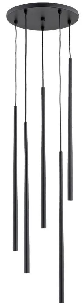 Csillár zsinóron CARMEN 5xG9/40W/230V á. 30 cm fekete