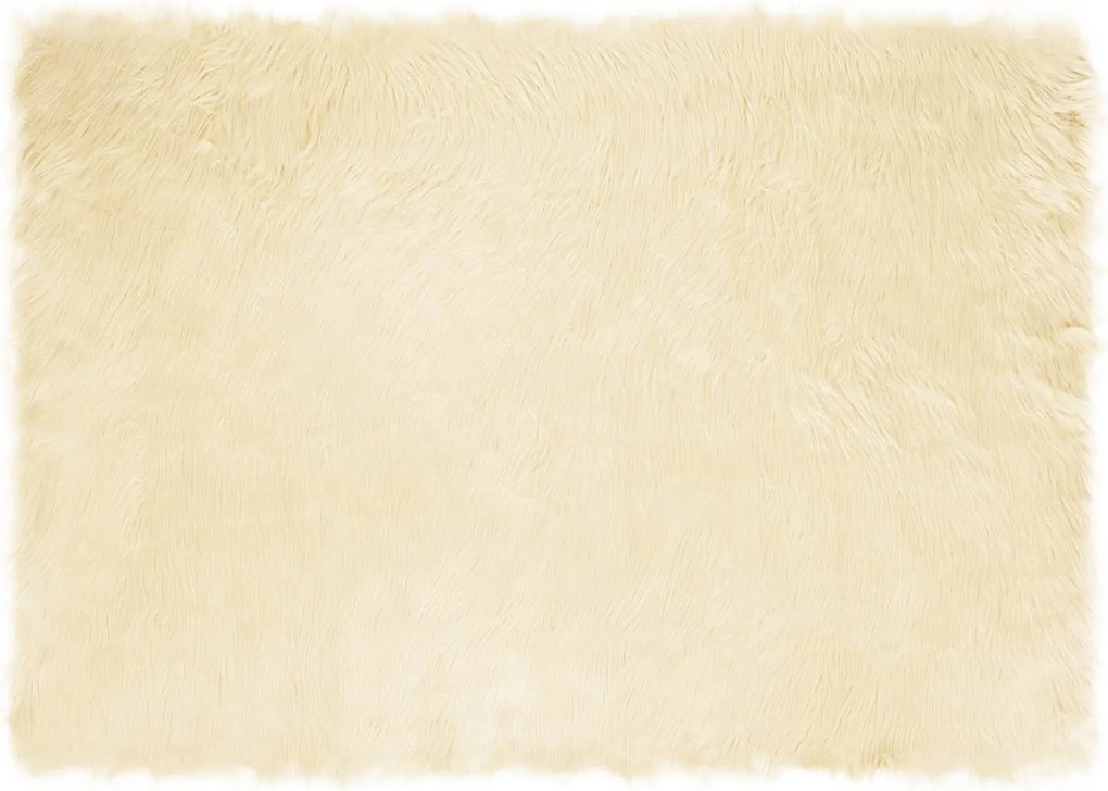 vidaXL Műgyapjú Szőnyeg Tafalla Krém 120 x 170 cm Poliészter