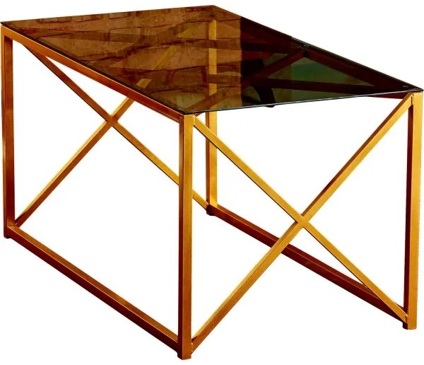 Kávésasztal ILIOMAR 46,6x94 cm arany/fekete