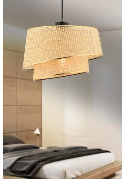 Kábeles függőlámpa BARETTE 1xE27/60W/230V barna/arany