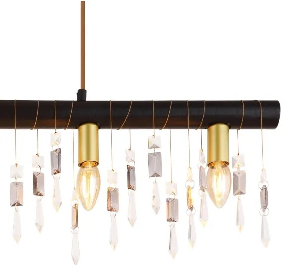 Globo 15532-5HB - KIRA függőlámpa kábellel 5xE14/40W/230V fekete