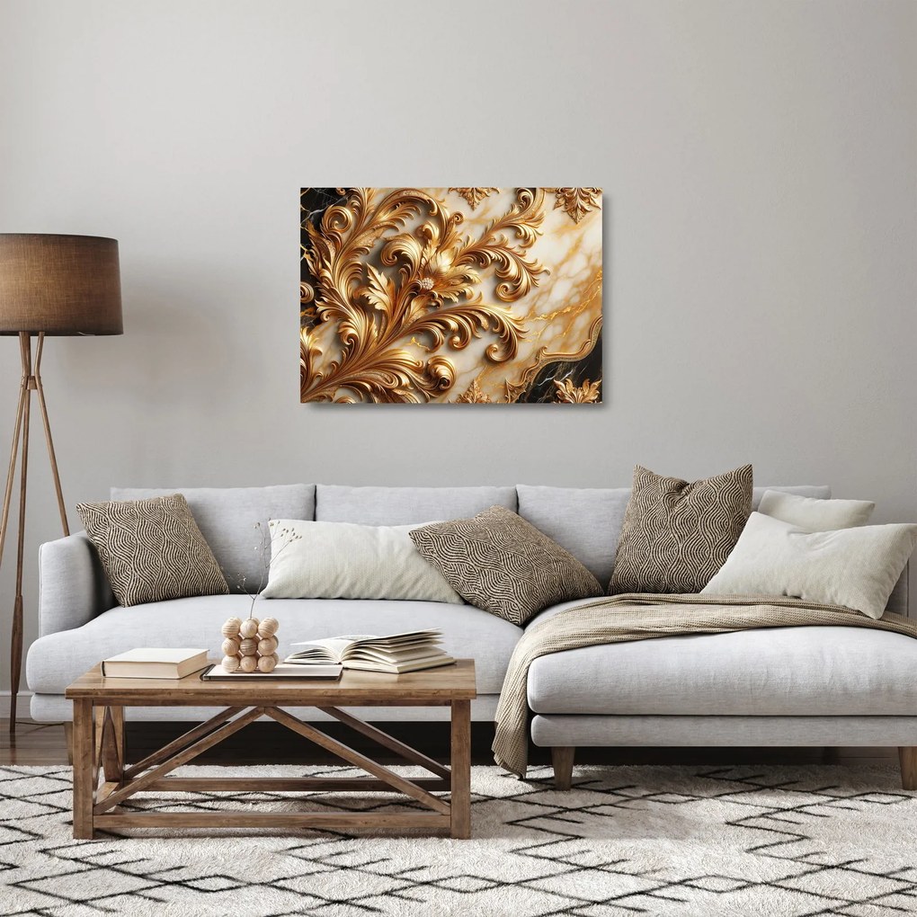 Üveg kép - Márvány arannyal (70x50 cm)