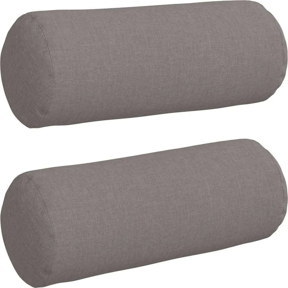 vidaXL Hengerpárnák 2 pcs Tópszínű Ø 15 x 40 cm szövet