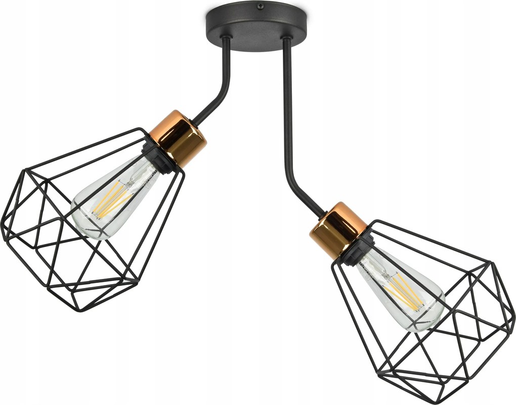 Függő lámpa Csillár Plafon Gyémánt Réz Led