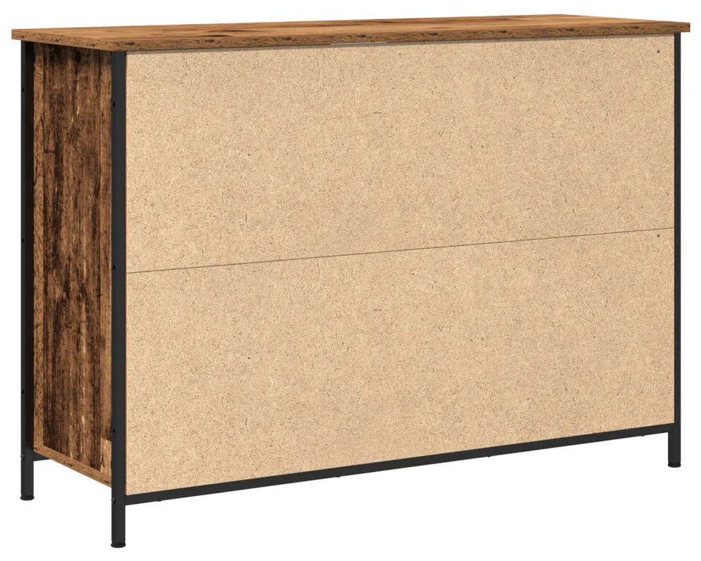 Old Wood oldalszekrény 100x35x70 cm Mérnöki fa és acél