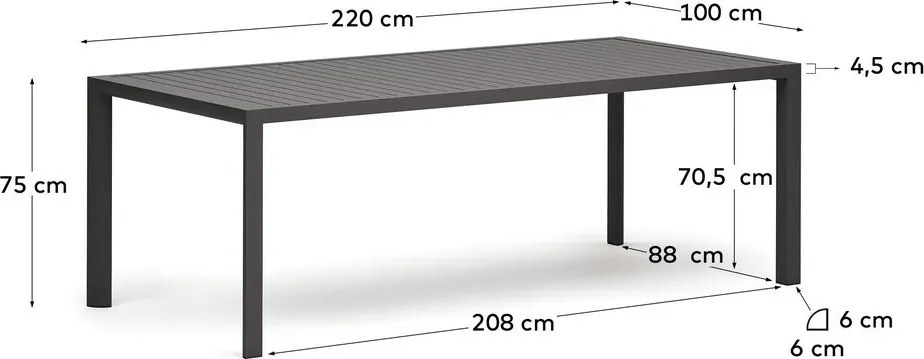 Kerti étkezőasztal 100x220 cm Culip – Kave Home