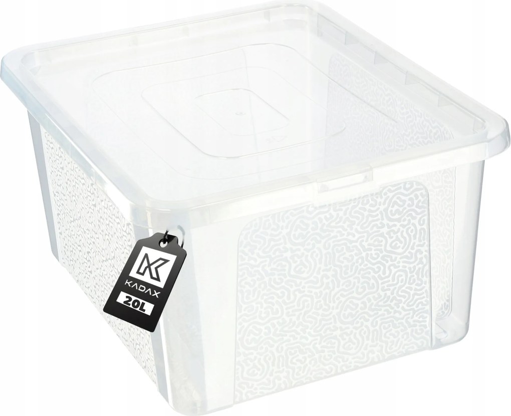 Tároló Doboz Rendszerező 20L Műanyag Játék Doboz Fedéllel Színtelen