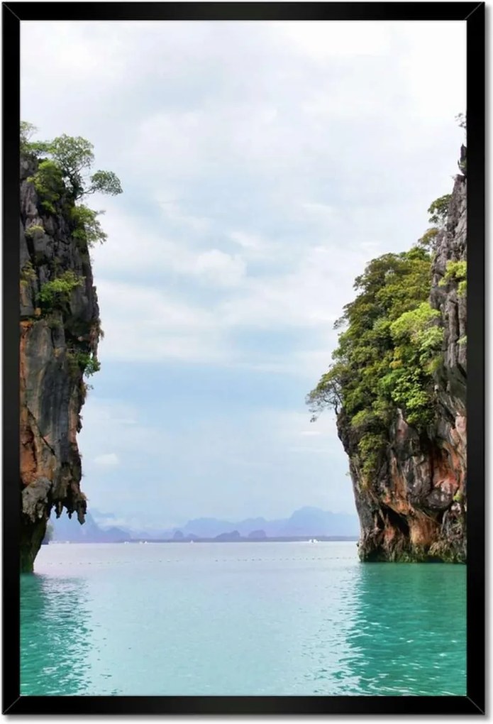 Poszterek keretben 40x60 Magányos szikla a trópusokon