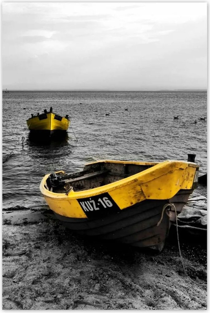 Poszterek 80x120 Csónakok a balti tengerparton