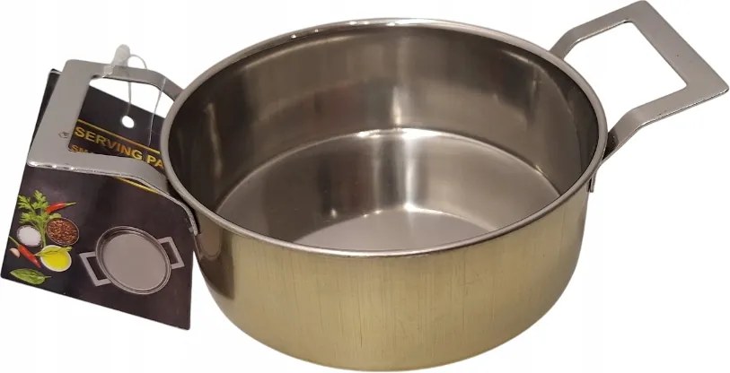 Mini tálaló edény snack ételekhez acél edény 300 ml arany