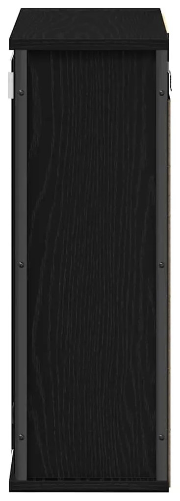 fekete tölgy fürdőszoba fali szekrény tükörrel 50x21x60 cm