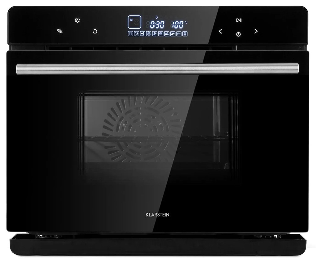 Klarstein MasterFresh, gőzsütő, 24 l, 230 ° C, érintőképernyős vezérlőpanel, fekete