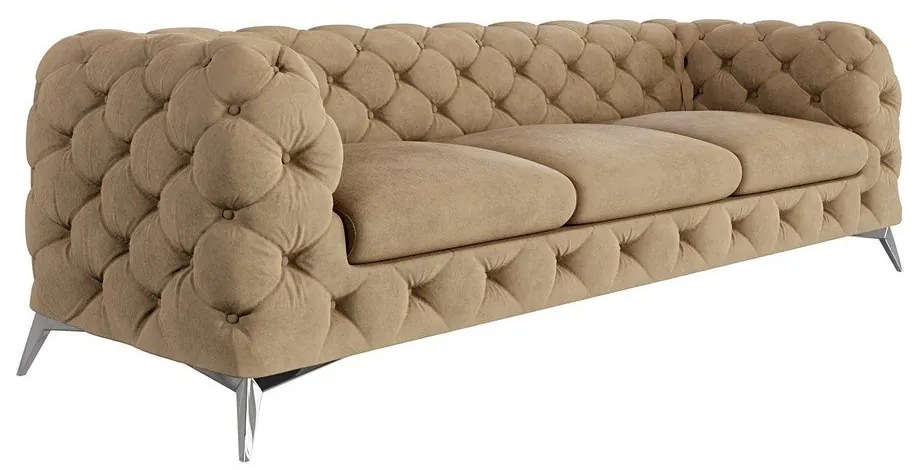 Világosbarna bársony kanapé 243 cm Chelsea – Ropez