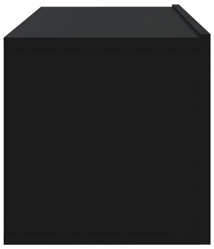 2 db fekete szerelt fa fali TV-szekrény 100 x 30 x 30 cm