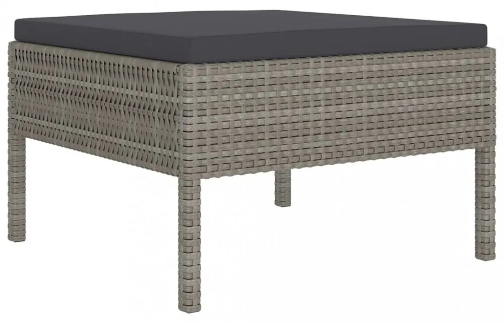vidaXL 7 részes szürke polyrattan kerti ülőgarnitúra párnákkal