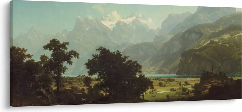 Kép - Albert Bierstadt, Lake Lucerne, reprodukciók (120x50 cm)