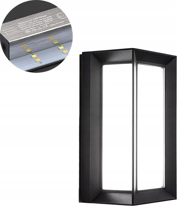 Kültéri lámpa 18 W teljesítménnyel, mozgásérzékelővel, kerti fali lámpa