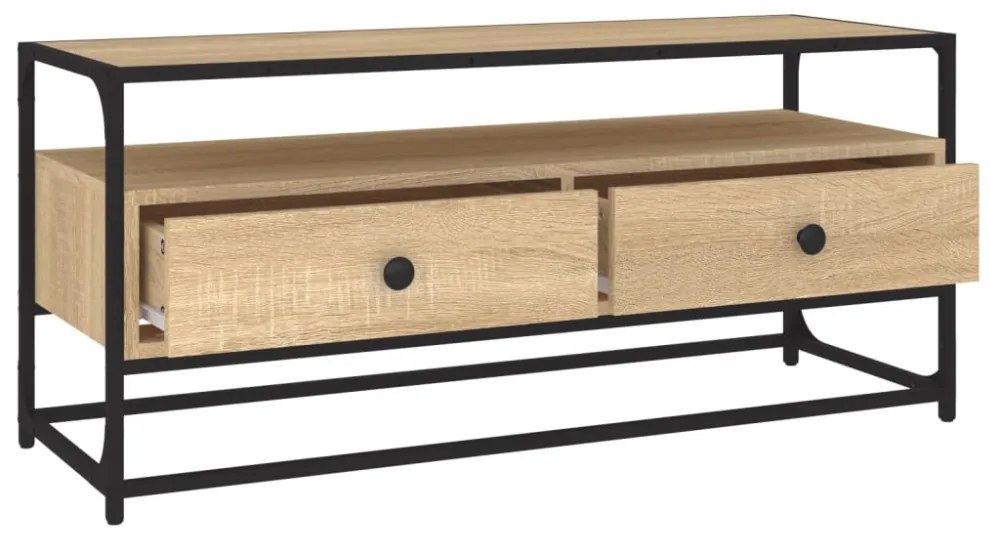 sonoma tölgy színű szerelt fa TV-szekrény 100 x 35 x 45 cm