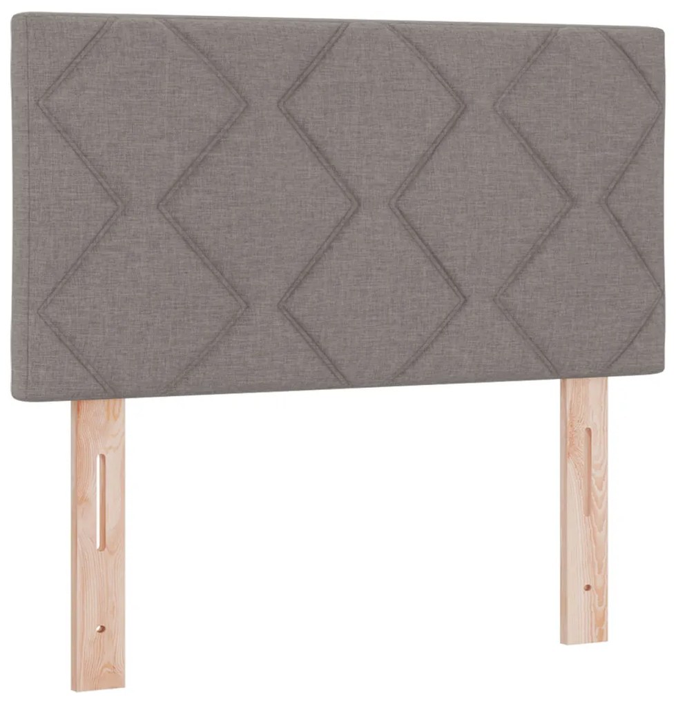 vidaXL Boxrugós ágy matracmal fejtámlával Tópszínű 120 x 200 cm szövet