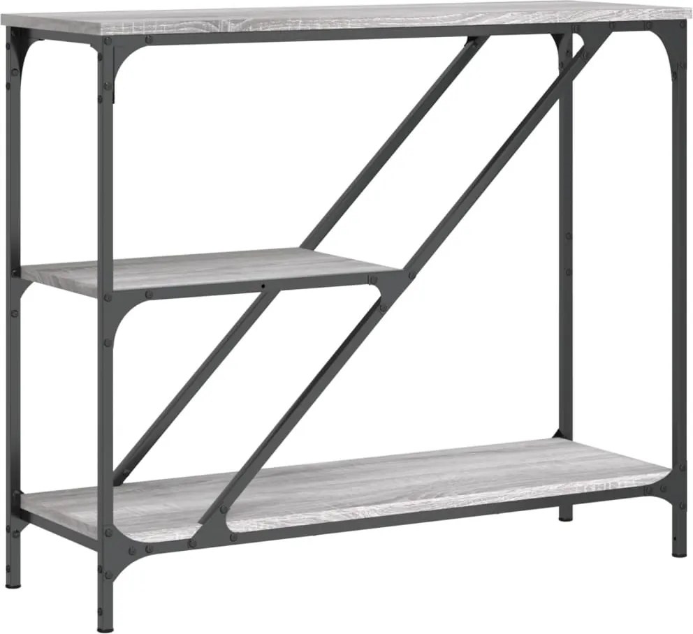vidaXL szürke sonoma színű szerelt fa konzolasztal 88,5x30x75 cm
