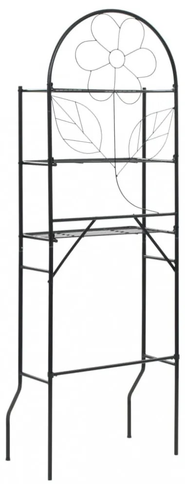 fekete WC feletti tárolóállvány 60 x 33 x 174 cm