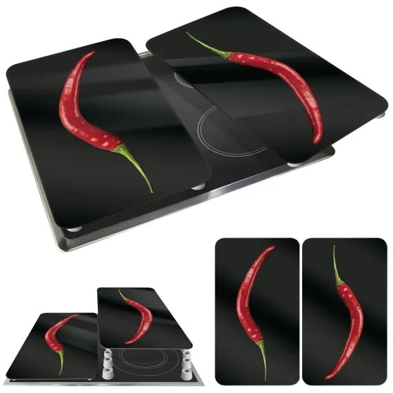 WENKO 2521380100 - Főzőlapfedél 30x52 cm színes/szürke/átlátszó