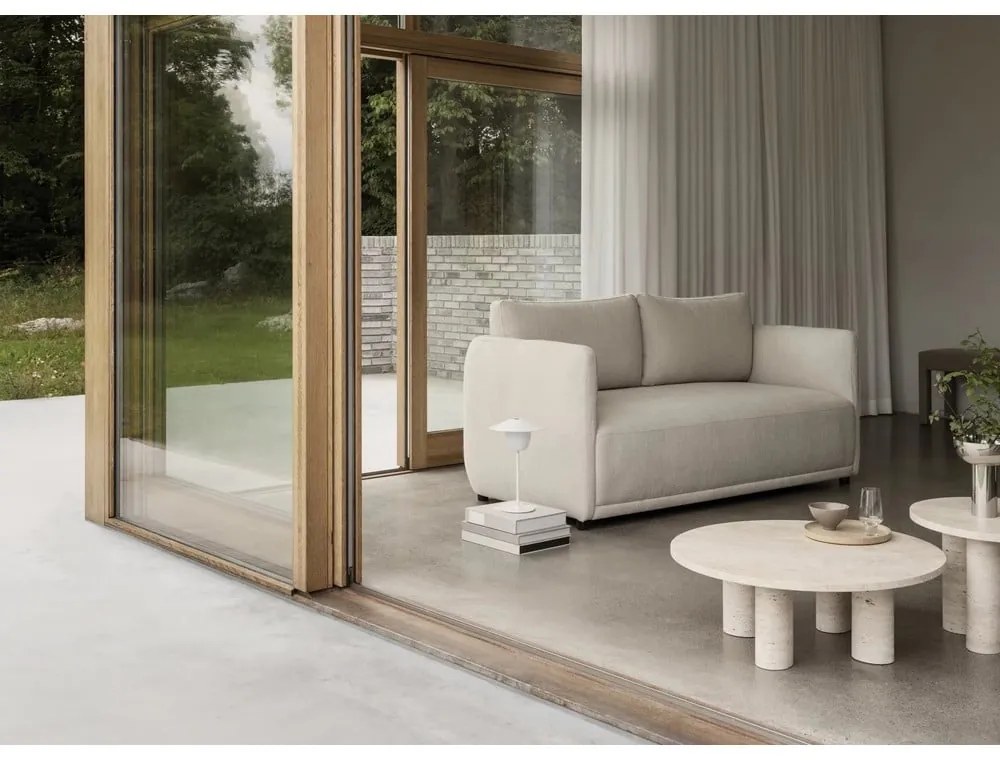 Bézs kő kerek dohányzóasztal ø 75 cm Volos – Blomus