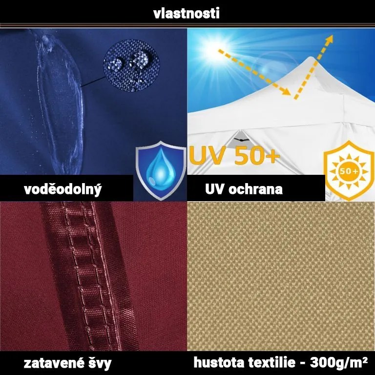 INSTENT PRO Kerti pavilon 3 x 6 m champagne + 4 oldalfal