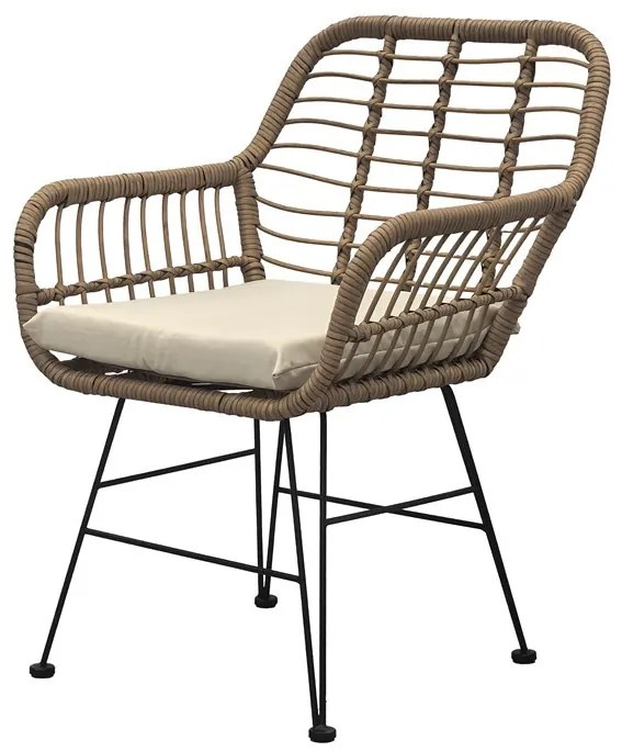 Kerti Bútor Szett 1+2, Fém + Polyrattan, Bézs. AZ-F1208 NAT