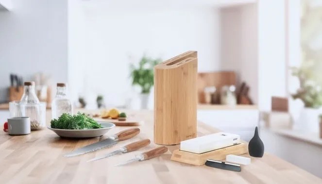 G21 Gourmet késblokk, bambuszból, 5 késhez