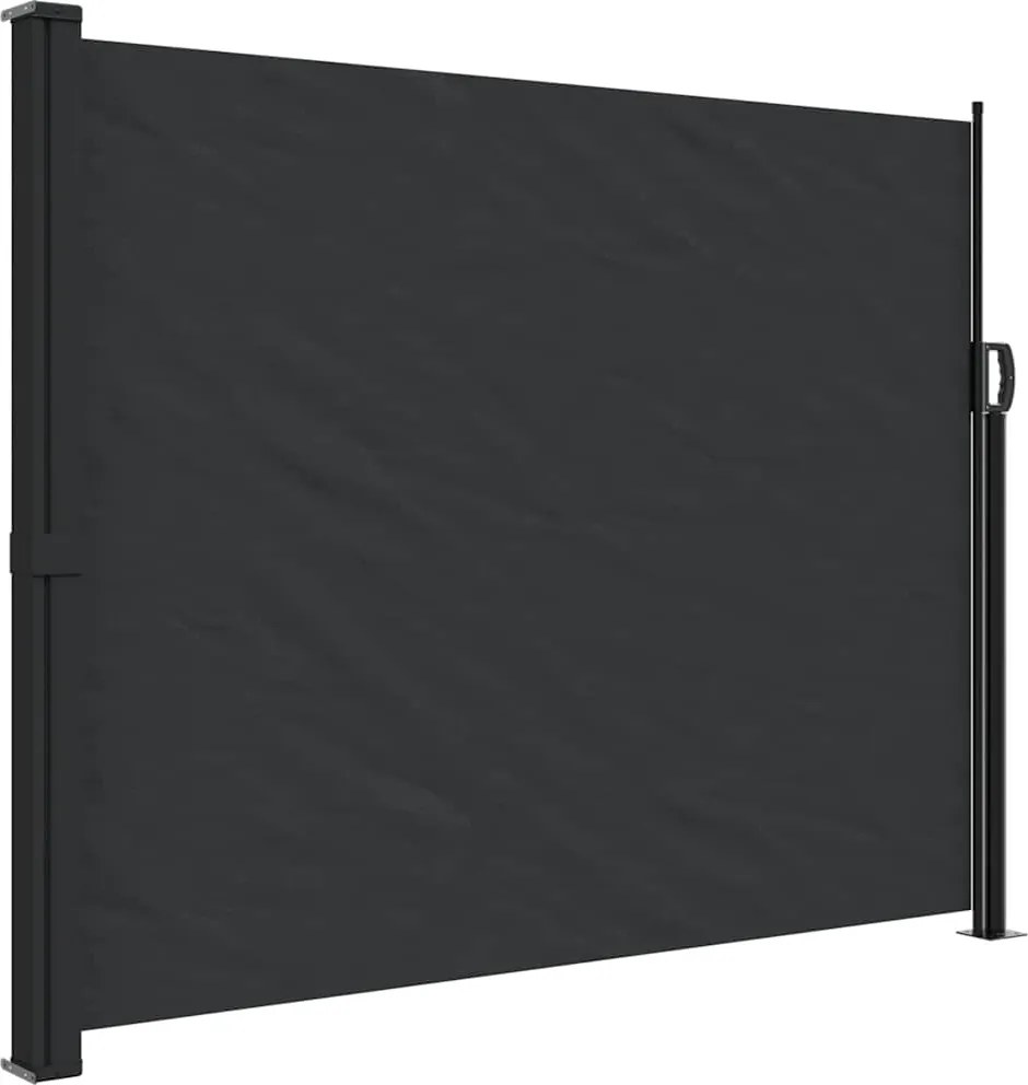 vidaXL fekete behúzható oldalsó napellenző 160 x 600 cm