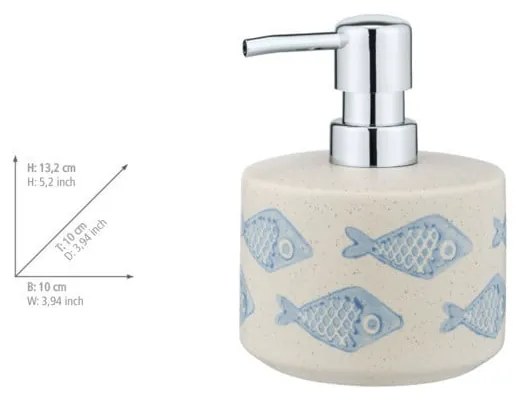 Fehér-kék kerámia fürdőszobai kiegészítő szett Aquamarin – Wenko