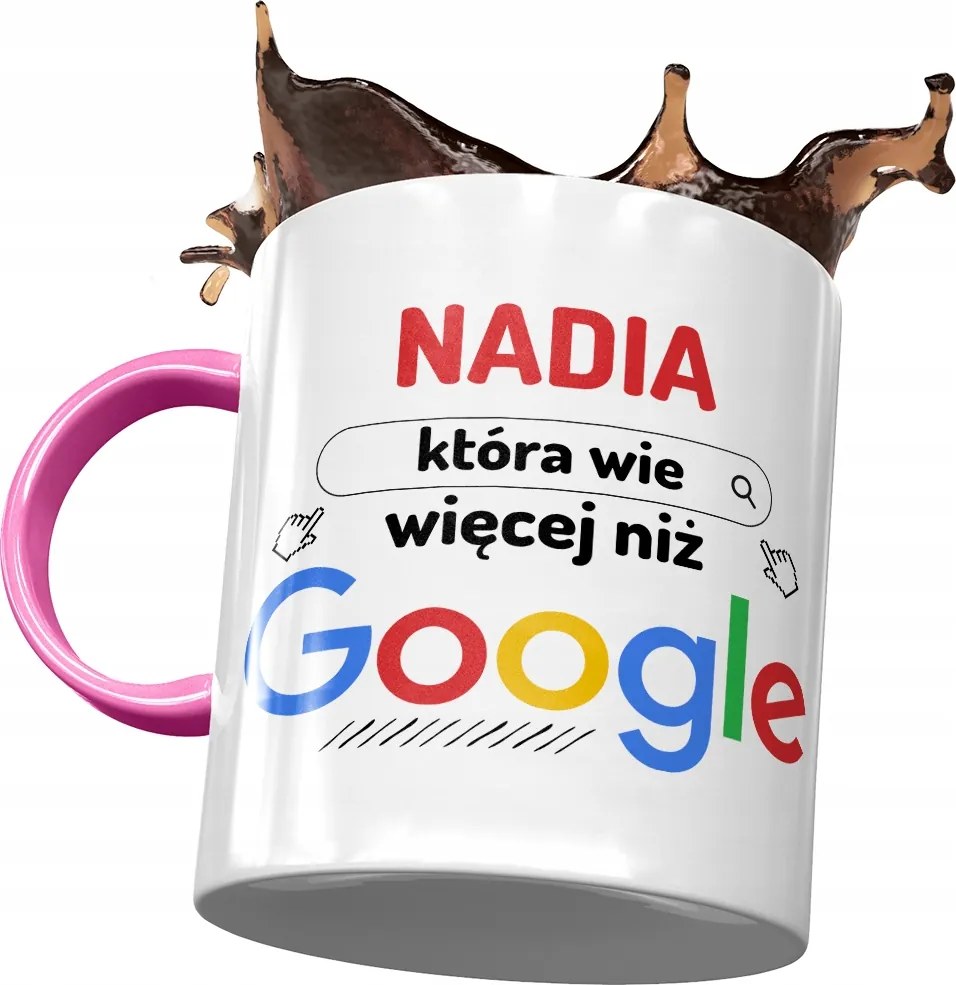 Rózsaszín Bögre Nadia Feleség Barátnő Ajándék Nyomtatott Fotóval